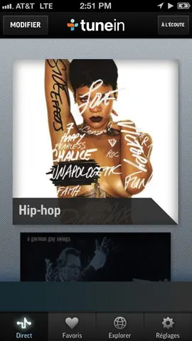 Application Tunein radio femme iphone 